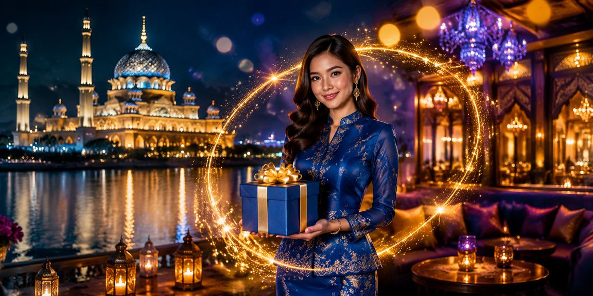 Pengguna wanita berbaju kurung di Putrajaya mengakses platform pertaruhan dan kasino hrmis2 pada tablet