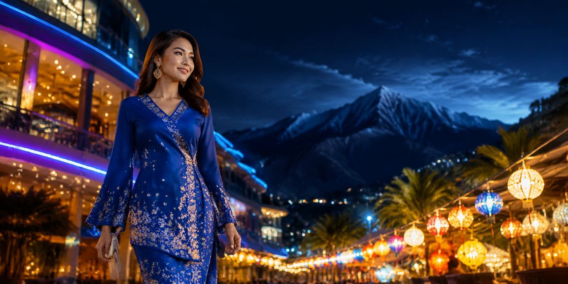 Penerima bonus VIP hrmis2 di Sabah memakai baju kurung sambil menikmati tawaran bonus selamat datang eksklusif